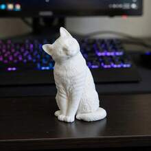 1pc 3D Printed Tilted Head Cat White Model, DIY Hand-Painted Aromatherapy Cat Desktop Decor, Indoor Decoration Small Ornament, Perfect Gift For Cat Lovers And Cat Enthusiasts - White - View 8
