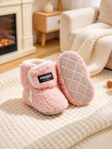 Baby Girl Socks Shoes Snow Boots Winter Anti-Slip Warm Boots Suitable For 0-18 Months Old - Pink - View 5
