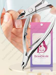 BeautNicole 1pc Professional Cuticle Nipper, Stainless Steel, Sharp Blade, Dual-Head Design, Manicure Tool Set - Multicolor - View 1