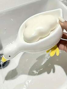 2/1pc Duck Soap Dispenser With Self-Cleaning Drainage System Charming Duck Soap Dish Ideal For Bathtub Or Shower Use Plastic Oval Soap Holder With Duck-Shaped Lid Space-Saving Design Multi-Purpose RV Bathroom Toilet Accessory For Dry - Multicolor - View 6