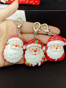 1PC Santa Claus Lobster Clasp, Student Bag Accessory, Best Friend Gift Pendant, Christmas Keychain, Christmas Gift. - Multicolor - View 1