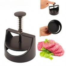 1 cái khuôn ép burger thủ công đa năng, dụng cụ ép thịt làm miếng burger patty - màu đen - Xem 2