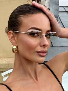 Light Silver Women's Vintage Rimless Fashion Glasses - Light Silver - View 4