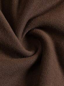 Aflion Women Fall Clothing Brown Cape Poncho Top, Round Neck Loose Flowy Dolman Sleeve Cover Up For Daily Office Wear - Coffee Brown - View 4