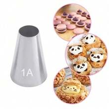 3pcs Large Round Metal Cake Cream Decorating Piping Tips, Stainless Steel Piping Nozzles, Baking Tools #1A #2A #3A - Multicolor - View 6