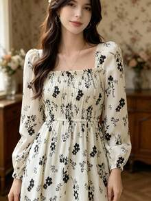 Women Long Dresses - Apricot - View 5