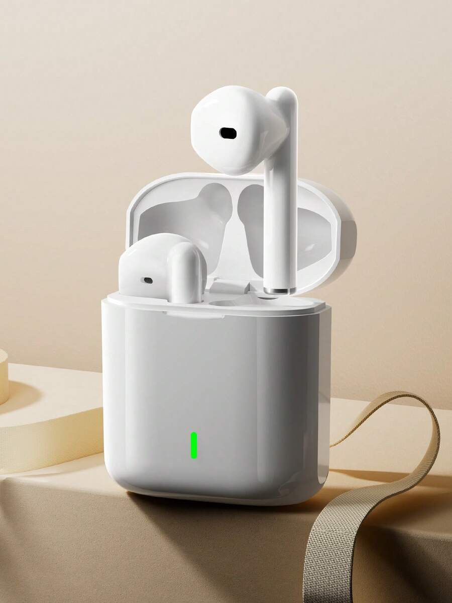 TWS Earbuds Wireless In-Ear Bluetooth Earphones White Design Built-In Microphone Clear Calls Comfortable Ear Stem Design Compatible With All Phone Devices Suitable For Fitness Running Daily Use - Multicolor - View 1