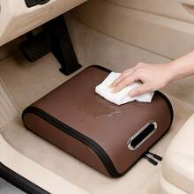Portable Car Storage Shoe Box, PU Material, Car Organizer Storage Box, Trunk Storage Box, Vehicle Supplies Storage, Dedicated Shoe Storage For Passenger Seat, Black/Brown Optional V - Multicolor - View 4