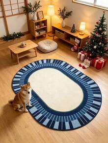1件裝聖誕藍色與白色格紋地毯，客廳地毯，大尺寸地毯，地板墊，門墊，聖誕地毯 - 多色8 - 查看 5