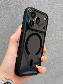 奢華高品質透明手機殼，相容 iPhone 18 Pro Max 17 Pro Max 17 Pro 17 16 Pro Max，支援磁吸無線充電，防震背殼 - 黑色 - 查看 4