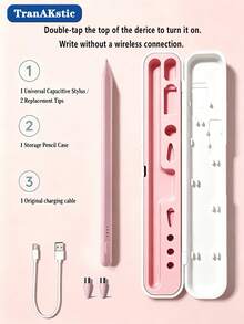 TranAKstic 1 Set (With Storage Box) Stylus Pen/Gaming Pen, Universal Touch Pen For Tablet Touchscreen, Active Digital Stylus With 2 Extra Replacement Tips And Portable Storage Box, Double Click To Turn On, No Bluetooth Required, Compatible With Tablets And Smartphones - View 11