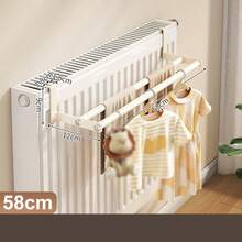 Thickened Metal Double-Bar Radiator Drying Rack, Radiator Towel Rack, Space-Saving, Wall-Mounted Radiator Drying Rack, Suitable For Clothes, Towels, Fits Most Radiators - Multicolor - View 11
