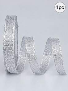 2pcs Christmas Satin And Metallic Ribbon, Gift Wrapping Ribbon, For Crafters, Christmas Tree, Wreath, Bow Making, Wedding, Holiday Party, DIY Crafts, Factory Stock Gold & Silver Glitter Ribbon, High-End Gift Box Ribbon, Wedding Decoration, Gold Decorative DIY Corsage Material - Multicolor - View 14