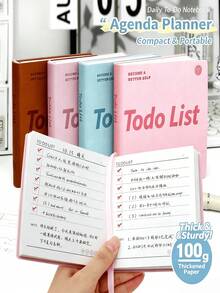 Random 1 Four Party Partner Party Skin Friendly Face Plan Book Time Management ScheduleBook Self-Discipline Card Printing Book Portable Notebook Daily Goal Planning Book Habit Tracking Handbook Portable Memo Book Student Office GoalCheck In DiaryBook - A - View 1