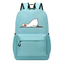 Balo in họa tiết vịt trắng 12*29*42cm, balo unisex, phù hợp cho trường học, chuyến đi ngắn, đi học hàng ngày của học sinh, ngăn dung tích lớn đựng được laptop và nhiều đồ dùng học tập, phù hợp cho mọi mùa - Balo - Xem 6