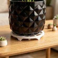 1pc Plant Pot Stand, Breathable Raised Flower Pot Drainage Base, Anti-Root Rot Pot Support Feet, Indoor Outdoor Garden Balcony Desktop Home Use Pot Elevator Pad - White - View 3