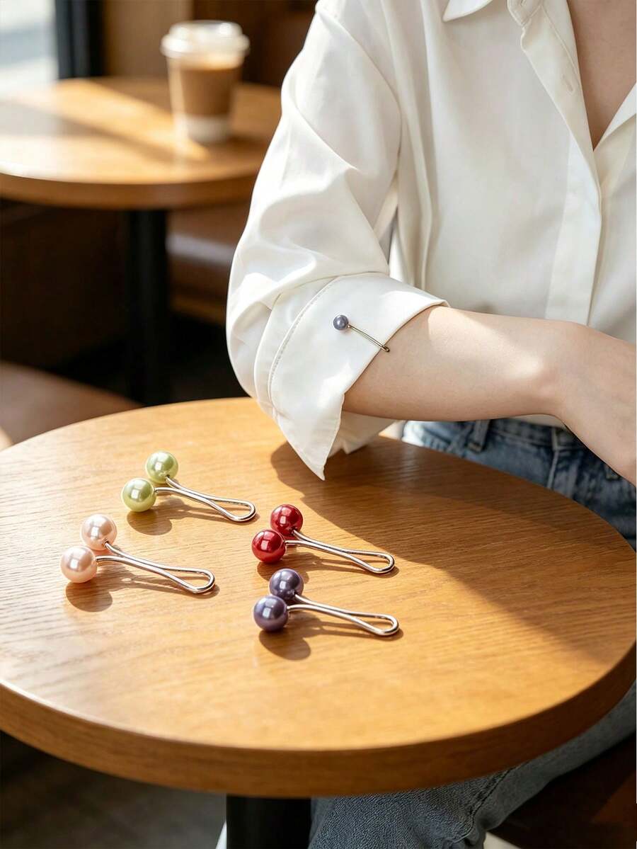 Adjustable Seamless Waist Buckles - Multifunctional Pearl Metal Clips, Suitable For Tightening Belts, Pants, Scarves, Etc. Easy To Use, Stylish Design, Perfect For Belts And Waist, Fashion Accessory, Elegant Appearance - One Size Fits All - View 1