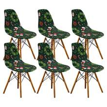1/2/4/6pcs Christmas Print Shell Chair Covers, Removable & Washable, Suitable For Home, Hotel, Banquet - Multicolor - View 20