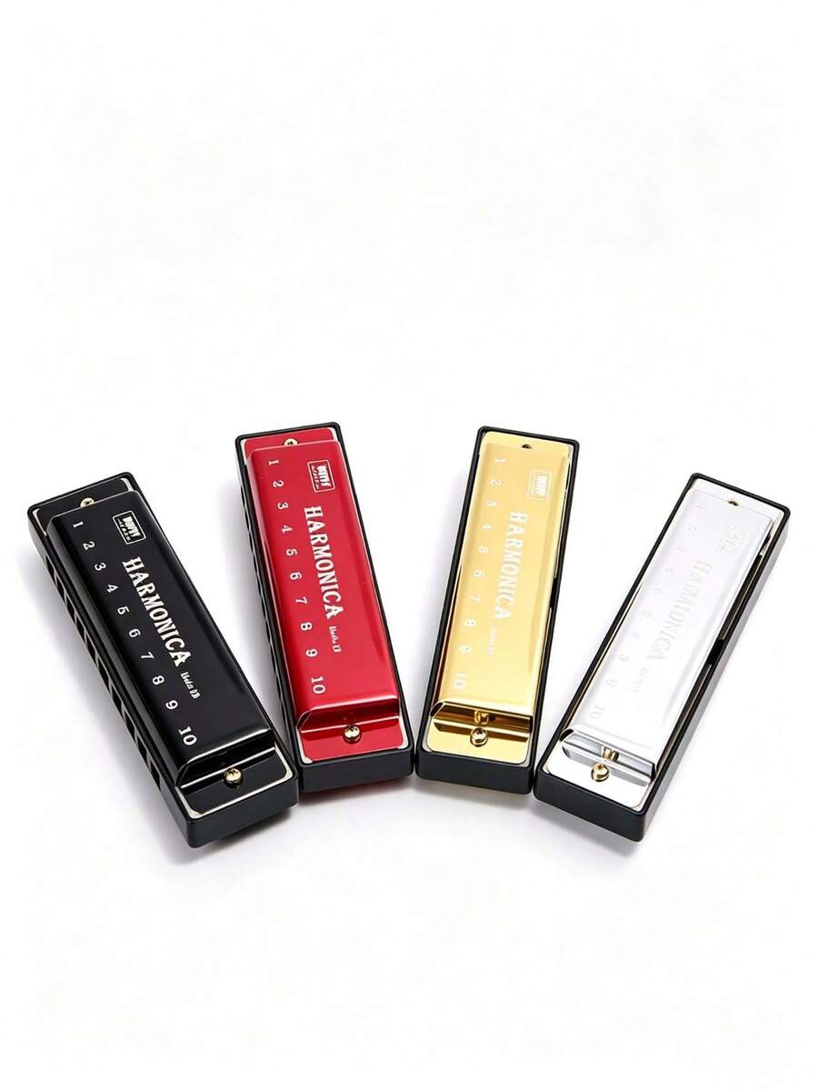 [SKETCHIA Harmonica] SKETCHIA 10-Hole Chromatic Harmonica C Key | Durable Plastic Polished Finish - Includes Protective Case, Ideal Gift For Beginners - Multicolor - View 1