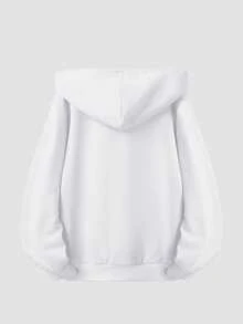 Girls' Halloween Sweatshirt, White Cotton Sweatshirt With Witch Print - White - View 2