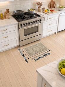 DAJIANG 1pc Bohemian Vintage Kitchen Rug, Non-Slip Rubber Backing Long Runner, Machine Washable Thickened Kitchen Floor Mat, Suitable For Hallway, Laundry Room, Holiday Room Decor - Multicolor - View 17