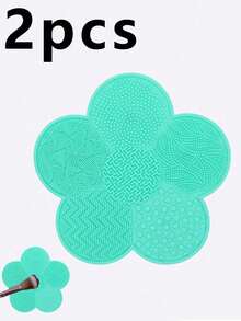 Silicone Makeup Brush Cleaning Pad, Flower Shaped, With Suction Cup, Portable Cleaning Tool, Suitable As Valentine's Day, Birthday, Party Gift - Multicolor - View 26