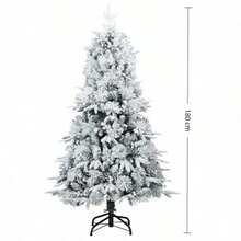 Full-Foliage PE/PVC Mixed-Tip Christmas Tree; Large, Snowy-Style Tree For Home Use; Indoor Festive Tree With A Wintry, Flocked Finish; Suitable For Holiday Decor In Living Rooms And Storefronts. - White - View 6