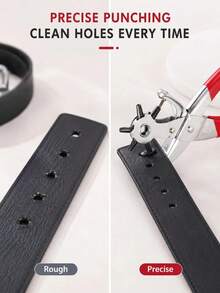 1pc Manual Leather Belt Punching Tool Set, Includes File, Multi-Size Rotary Puncher, Suitable For Belts, Waistbands, Leather, Paper, Cardboard, Soft Plastic, Straps, Camping Gear And DIY Hand Repair, Heavy Duty Punching Tool, Suitable For Men - Multi-color - View 4