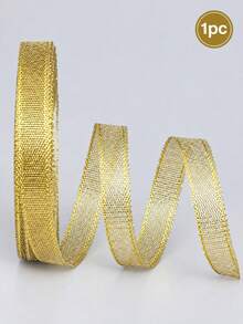 2pcs Christmas Satin And Metallic Ribbon, Gift Wrapping Ribbon, For Crafters, Christmas Tree, Wreath, Bow Making, Wedding, Holiday Party, DIY Crafts, Factory Stock Gold & Silver Glitter Ribbon, High-End Gift Box Ribbon, Wedding Decoration, Gold Decorative DIY Corsage Material - Multicolor - View 15