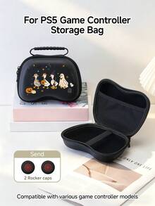 Xingji,Halloween-Themed Goose And Duck Cartoon Design Game Controller Storage Bag-Suitable For PS-5 Game Controllers/Game Consoles-Includes 2 Game Controller Joystick Protectors,Dust-Proof And Scratch-Resistant-Ideal Choice For Switch Players. - View 9