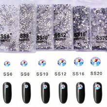 1440pcs Hot-Fix Crystal Rhinestones Flat Back Hot-Fix Rhinestones Sequins For Embroidery Clothing Nail Art Nail Decoration Nail Charms - Multicolor - View 4