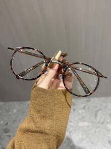 1 Pair Men's Vintage Round Metal Frame Fashion Clear Lens Glasses, Suitable For Daily Wear, Computer, Gaming, Everyday Use - Multicolor - View 8