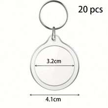 5/10/20pcs Blank Photo Insert Keychains, Transparent Acrylic Photo Frame Key Rings, DIY Photo Pendant Charms, Suitable For Bags, Backpacks, Gift Making - Multicolor - View 14