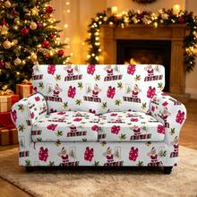 1pc Christmas Print Elastic 5-Piece Chair Cover Dust-Proof Living Room Bedroom Sofa Cover All-Season Universal Removable Washable - Multicolor - View 30
