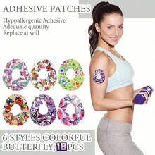 1 Set - 2/6/18pcs G7 Adhesive Patches, 5 Exquisite Butterfly Designs, Waterproof Breathable Latex-Free, Blood Glucose Monitor Cover Sensor Sticker Accessories - View 8