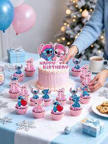 Disney This Stitch And Angel Cake Topper Series Is An Ideal Dessert Decoration Choice For Themed Celebrations. Made Of High-Quality Paper And Sturdy Toothpick Support Rods, It Is Lightweight And Upright, And Can Stand Firmly On The Cake - Multiple Styles - View 7