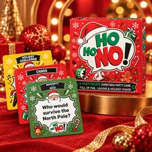 HO HO NO! Christmas Party Card Game, Funny Holiday Challenge Game For Family And Friends, Fast-Paced Group Game, Christmas Gift And Stocking Stuffer - Red - View 9