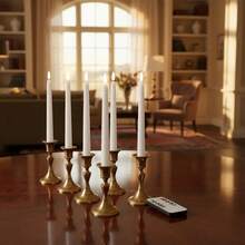 Christmas 6-Pack/12-Pack Flameless LED Taper Candles - Remote Control, Flickering 3D Simulation Candle Light, Plastic Battery Operated Countertop Decor - Adjustable Lighting - Taper Candle - View 8