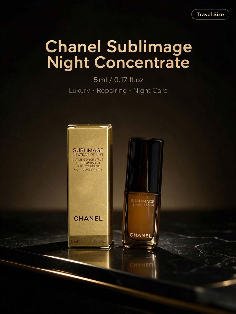 Chanel-5ml-Travel Size Luxury Essence Night Repair Glass Bottle Moisturizing Repairing Firming Anti-Aging Nourishing Non-Greasy - 5ML-travel Size - View 1