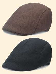 1/2 buah Baret Unisex Warna Polos yang Dapat Diatur, Topi Kasual Luar Ruangan Modis, Cocok untuk Musim Gugur/Dingin, Jalanan, Bisnis, Pesta - MultiWarna - View 4