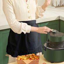 1pc Half Apron With Zipper, Large Pocket, Adjustable Tie, Short Floral Apron, Server Work Uniform, Short Apron, Camping Apron, Cute Ruffle Half Apron, Restaurant Coffee Shop Half Work Uniform - Multicolor - View 14