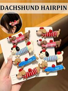 8/4pcs Multi-Element Dog Hair Clips, Women's Side Bangs And Broken Hair Clips, Suitable For Daily Outdoor Wear, Women's Hair Accessories - Multicolor - View 1