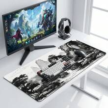 Chinese Style Landscape Mouse Pad, Large Tree And Mountain Desktop Mat, Extra Large Anime Game Keyboard Pad, Non-Slip Rubber Base, Extended Desktop Protector, Suitable For Home Office - View 12