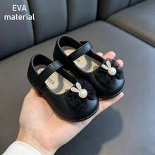 Caweiny Girls' Princess Shoes, Cute All-Season Casual Wear, School Style, Soft Sole, Indoor And Outdoor - Black - View 4