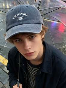 1pc Unisex Vintage Washed Cotton Baseball Cap, Letter Embroidered Curved Brim Dad Hat, Casual Daily Wear, 2 Colors - Multicolor - View 8