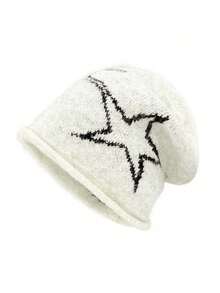 1pc Women's Star Knit Hat, Fashionable Elastic Autumn Accessory, Suitable For Outings And Halloween Holiday Matching, Hats For Women, Fall Style, Hats - Multicolor - View 12