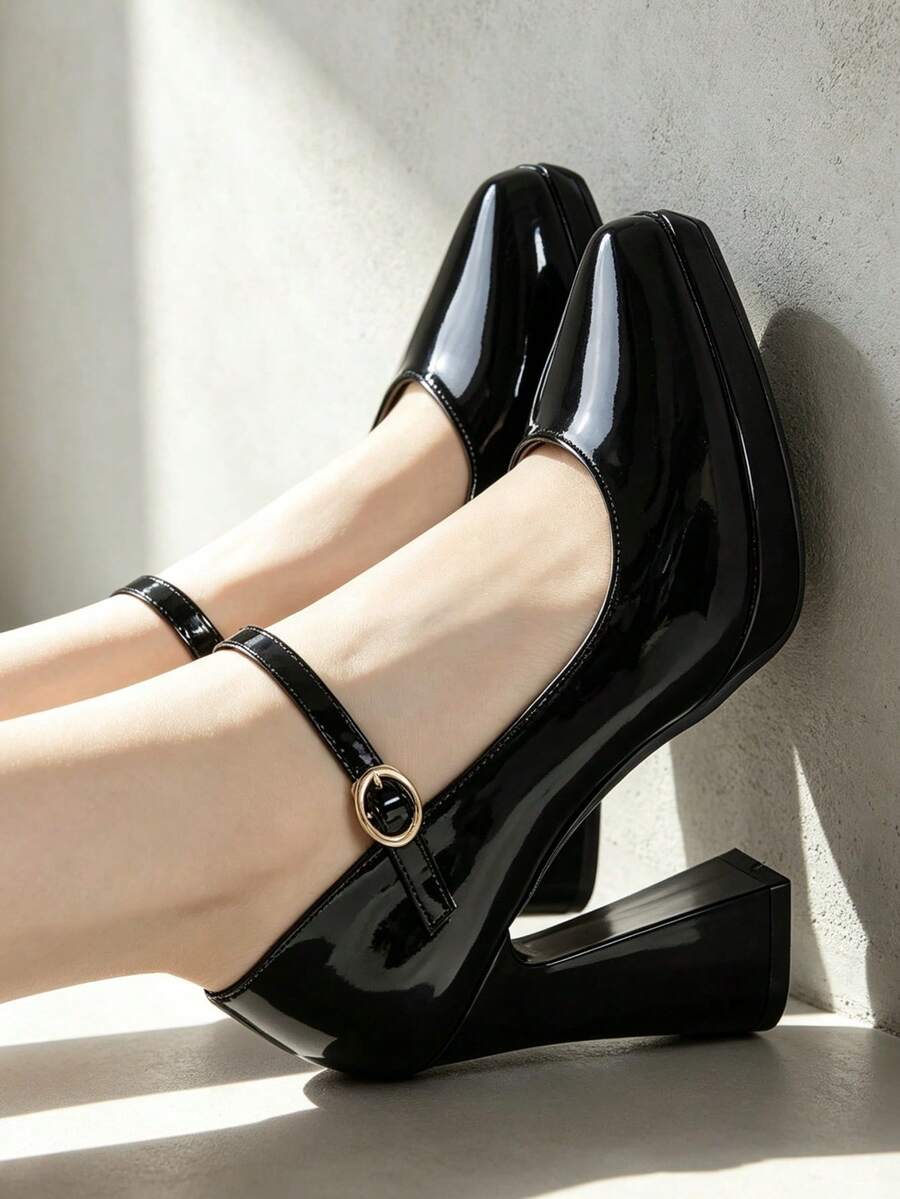 Comfortable Women's High Heel Pumps Fashionable Women's Shoes - Black - View 1