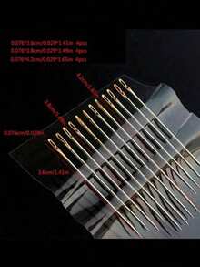 12pcs Stainless Steel Easy Threading Side Hole Sewing Needles, Suitable For Elderly Hand Sewing, DIY Home Crafts - White, Sewing Needles, Needlework, Embroidery, Craft Supplies - Multi-color - View 7