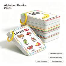 27pcs Alphabet Flash Cards Set, Double-Sided Cognitive Cards, Learn Colors, Animals And Letters, Suitable For Children To Practice Letter Pronunciation, Includes 26 Letters, Matching Words And Explanations, Ideal Back To School Supplies - Multicolor - View 7
