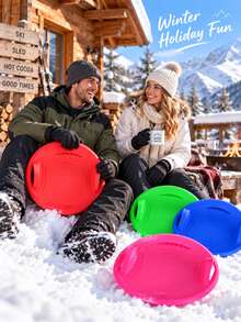 1pc Foldable Thickened Ski Sled, Snow Sled, Snow Tube, Snowboard - Multicolor - View 9
